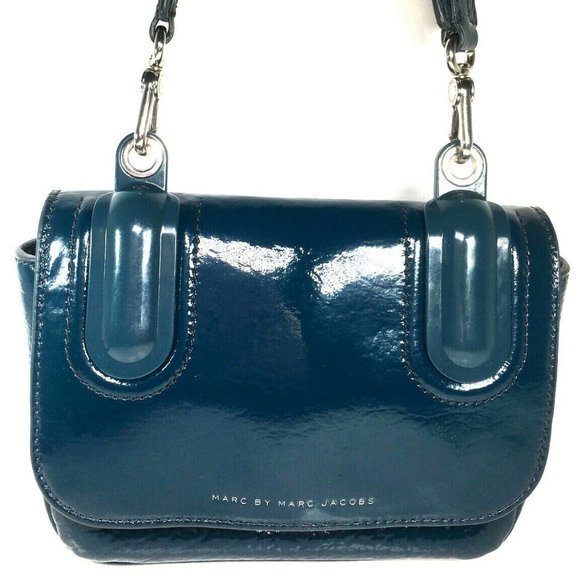 Marc by Marc Jacobs Small Aqua Faux Leather Bag - Picture 1 of 12